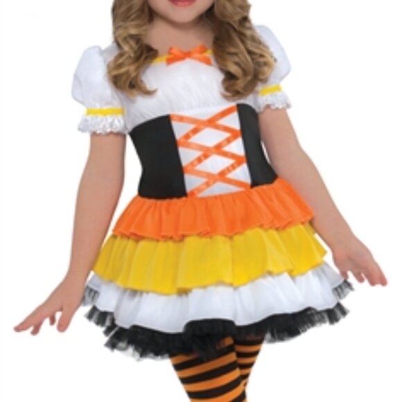 Party City Halloween Costume Candy Corn Witch Child Size M 7/8 - Picture 7 of 8